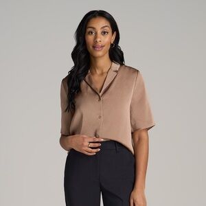 Notch collar satin blouse from American Tall in great condition!